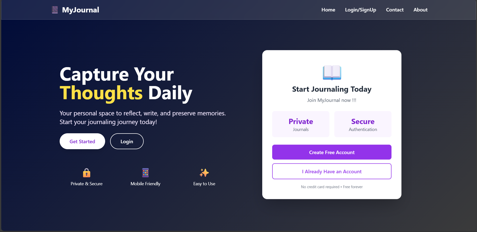 MyJournal project placeholder
